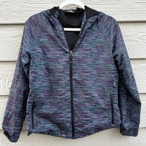 New balance women black multi color wind breaker size PM